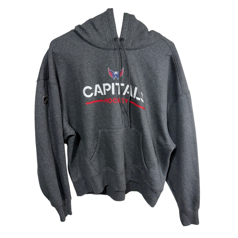 Fanatics NHL Hoodie Washington Capitals Authentic Pro Women's L Gray Athleisure
